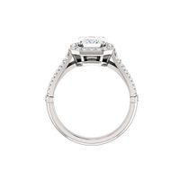Oval halo ring setting with triple band