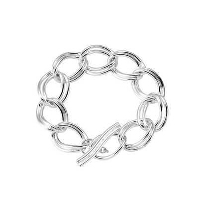 Sterling Link Bracelet with Toggle Clasp