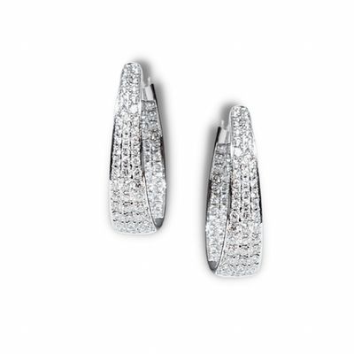 Diamond inside out earrings 