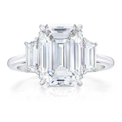 Desiree Three Stone Emerald Engagement Ring