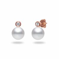White South Sea Diamond Pearl Earrings