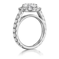 Round halo diamond engagement ring setting