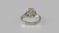 Cushion Yellow Diamond Split Shank Engagement Ring