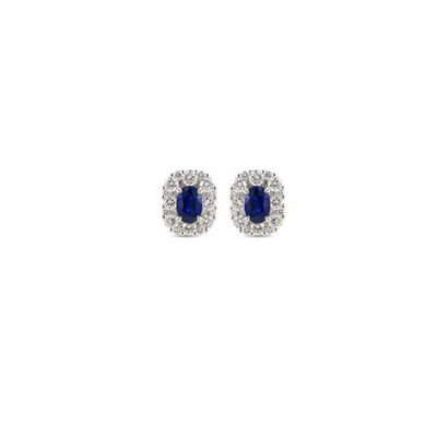 Sapphire Diamond Stud Earrings