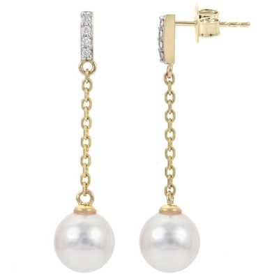 Akoya Diamond Pearl Earrings