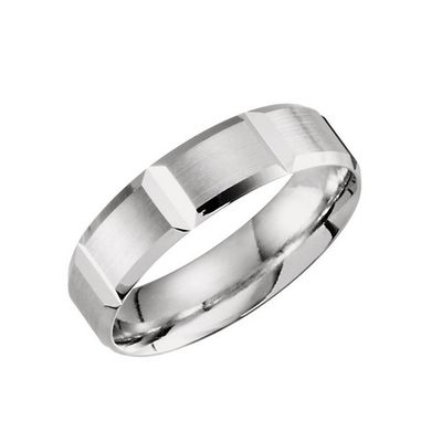 Grooved Mens Wedding Band