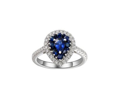 Pear shape sapphire engagement ring