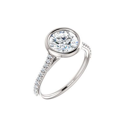 Bezel Diamond Band Engagement Ring Setting