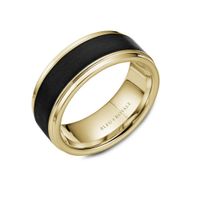 Yellow Gold Black Carbon Accent Band