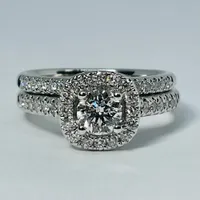 14kt White Gold Diamond Engagement Ring Set 1.00ctw