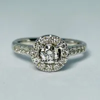 14kt White Gold 1.00ctw Diamond Engagement Ring Set