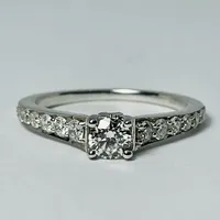 14kt White Gold Diamond Engagement Ring Set