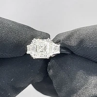 14kt Gold Lab-Created Diamond Engagement Ring 3.50ctw Square Emerald Cut