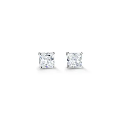 14kt Gold CZ Studs - 5mm Square (Princess)