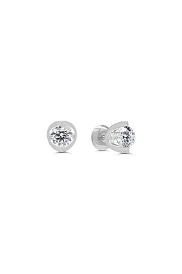 14kt Gold .70ctw Lab Diamond Half Moon Stud Earrings