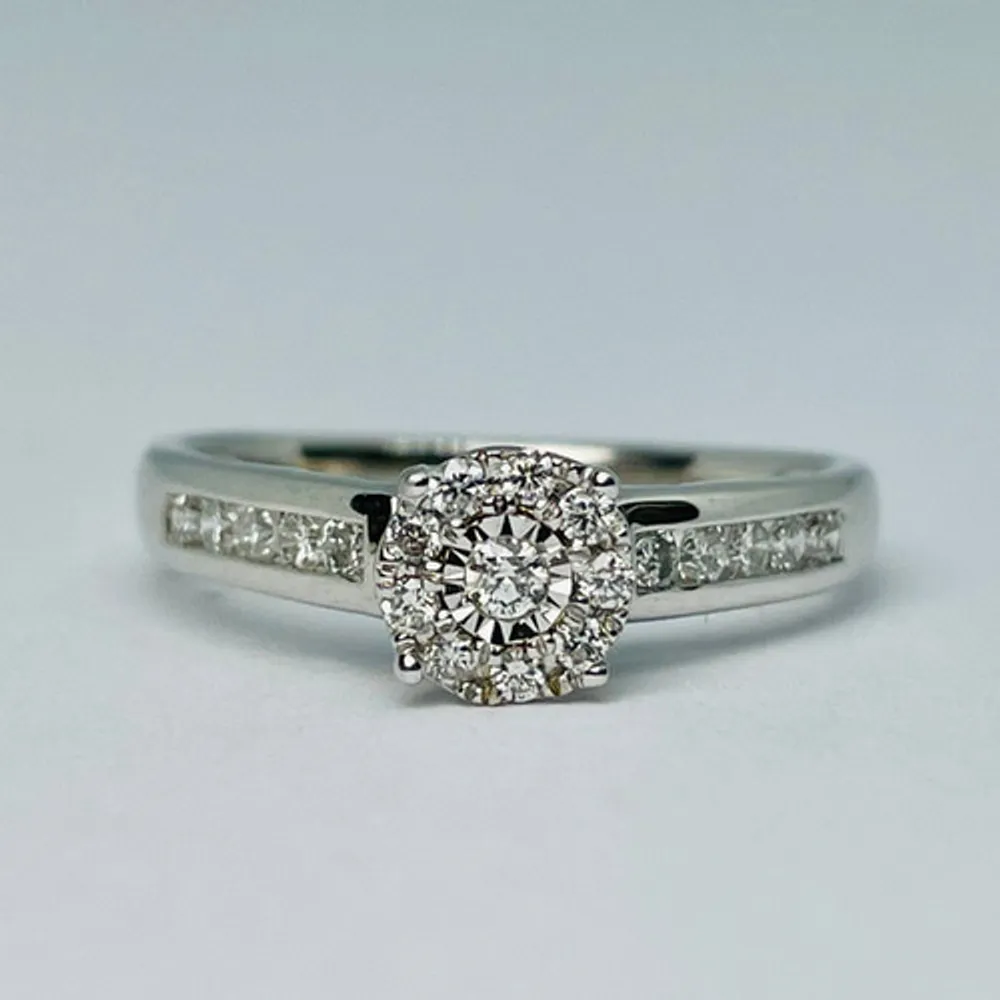 14kt White Gold 0.50ctw Diamond Engagement Ring Set