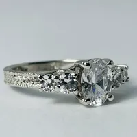 10kt White Gold Oval CZ Ring