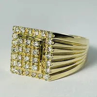 10kt Gold Men's Diamond Signet Ring