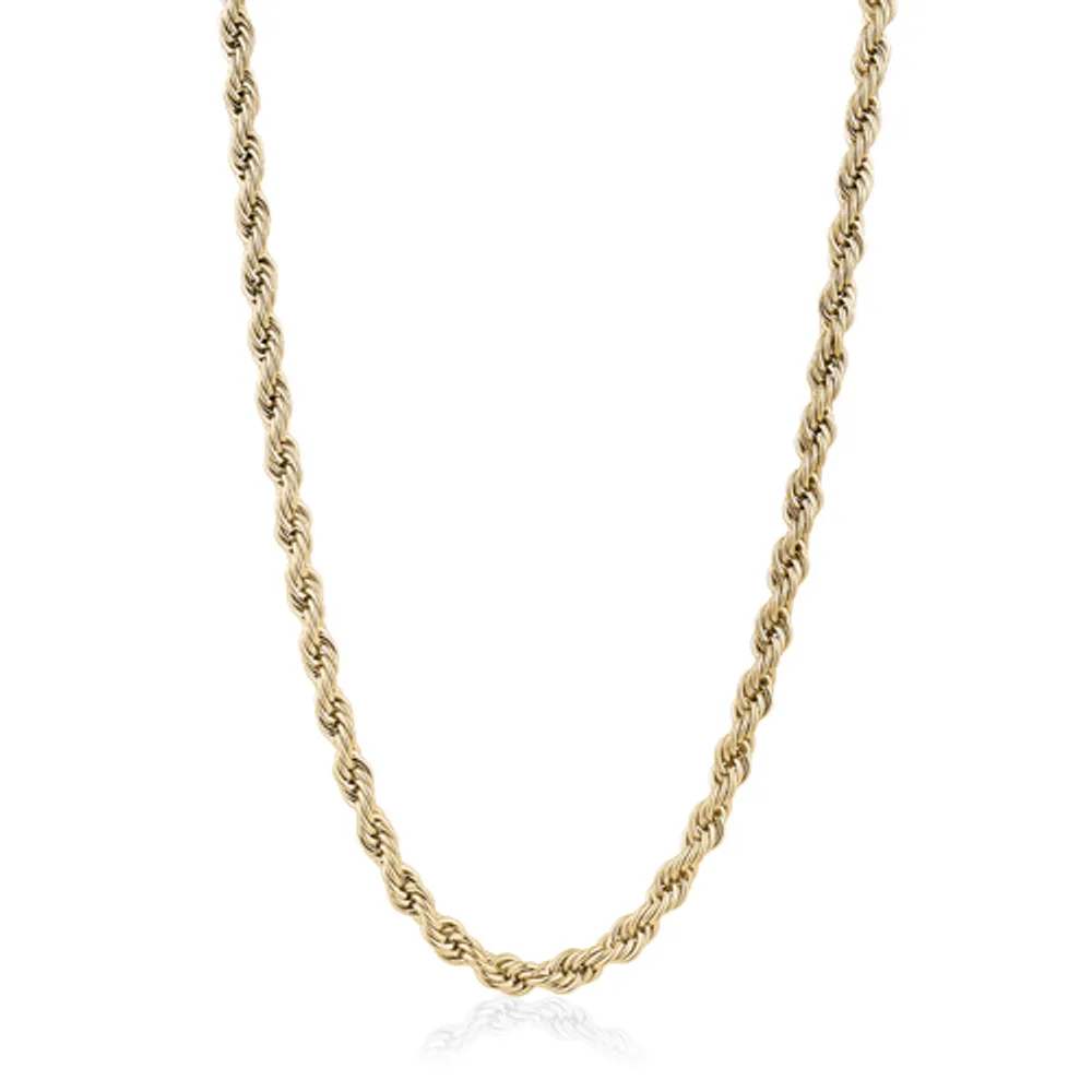 ITALGEM Gold Plated Stainless Steel 6mm Rope Chain