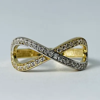 10kt 2-Tone Gold CZ Infinity Ring