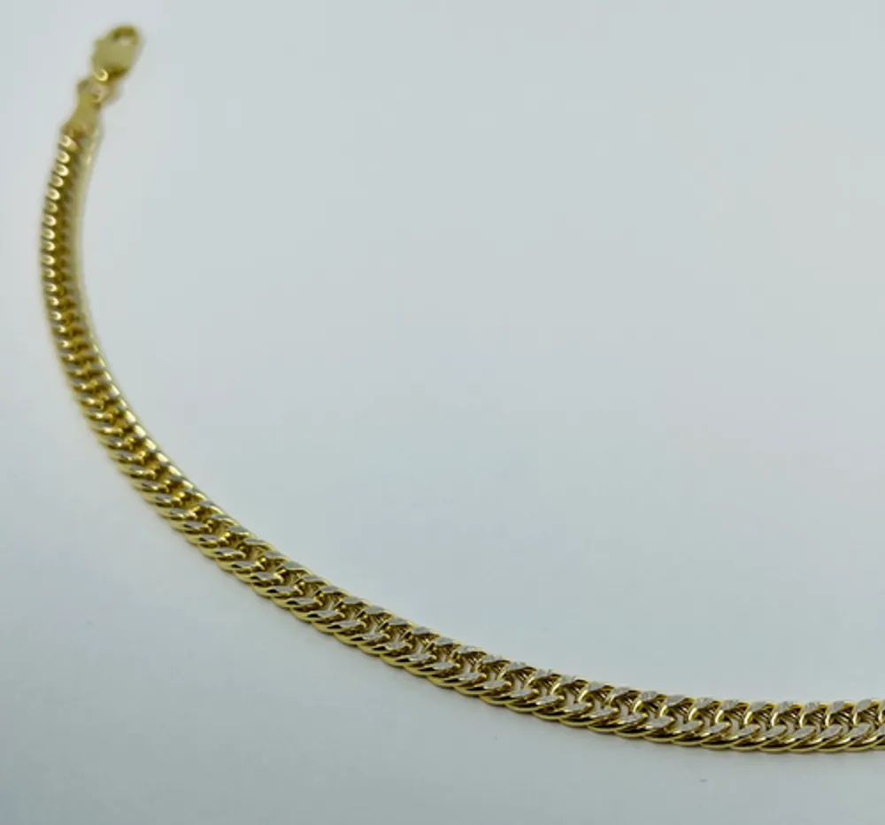 10kt Gold Two-Tone Diamond Cut Curb Chain