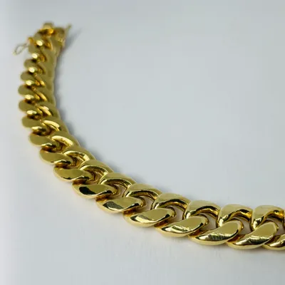 10kt Gold Miami Bracelet, Semi-Solid