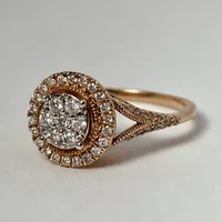 10kt Rose Gold Diamond Engagement Ring Set