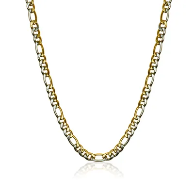 ITALGEM Gold Plated Stainless Steel 9.5mm Figaro Chain