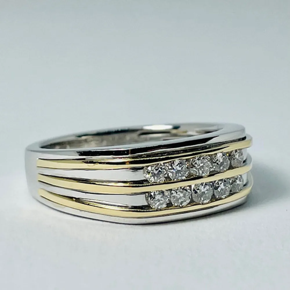 14kt Gold Two-Tone Diamond Band 0.50ctw