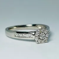 14kt White Gold 0.50ctw Diamond Engagement Ring Set
