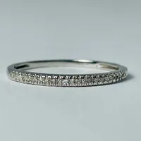 10kt White Gold Diamond Band, 0.08ctw