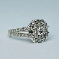 14kt White Gold 1.35ctw Diamond Engagement Ring Set