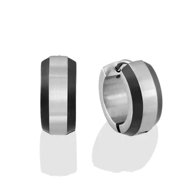 ITALGEM Bevel Edge Huggie Earrings