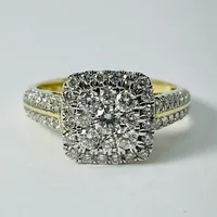 10kt Gold Diamond Halo Ring 1.00ctw