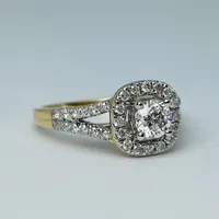 14kt Gold 1.00ctw Diamond Engagement Ring Set