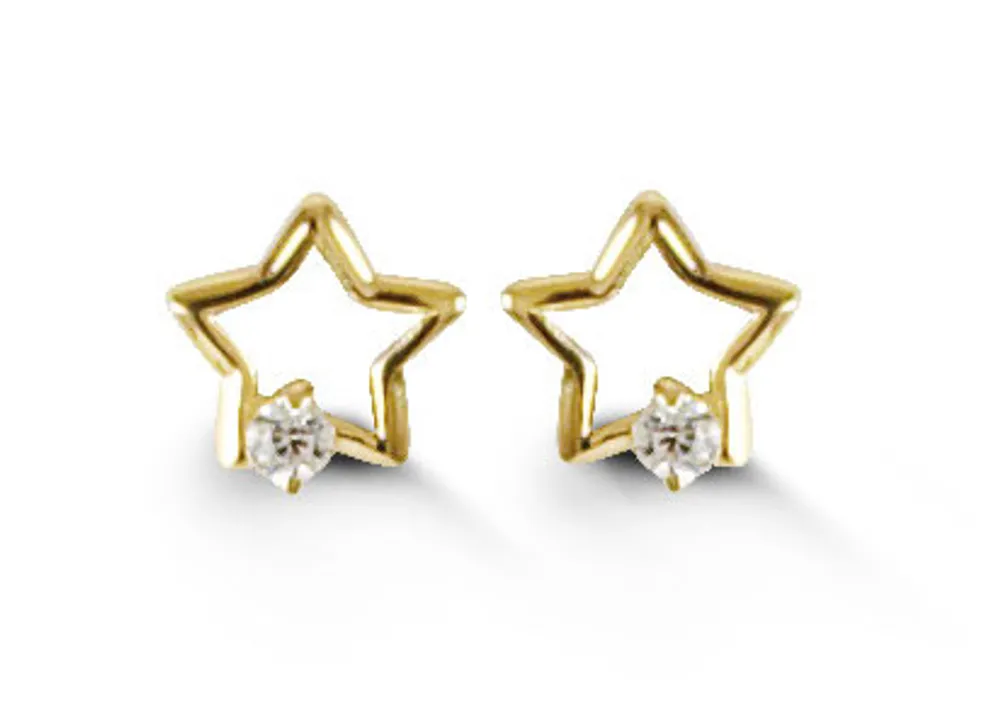 14kt Gold Baby Bella Star Earring Studs