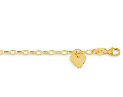 10kt Gold Baby Bella Charm Bracelet with Heart