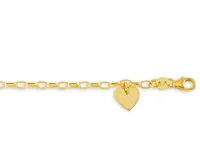 10kt Gold Baby Bella Charm Bracelet with Heart