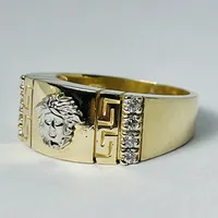 14kt Gold Diamond Medusa Ring