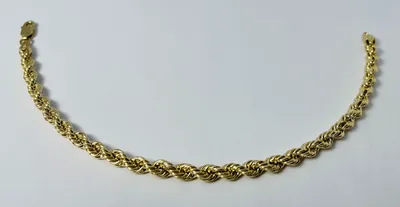 10kt Gold Rope Bracelet 4mm