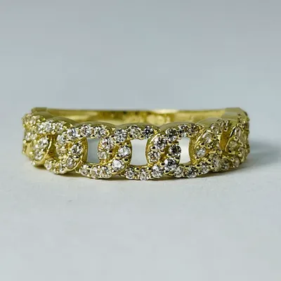 10kt Gold CZ Links Ring