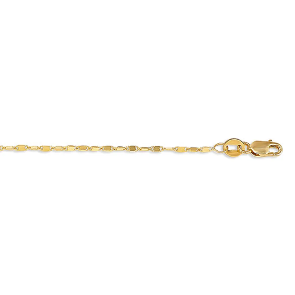 10kt Gold Shimmer Anklet, Mirror-Link design