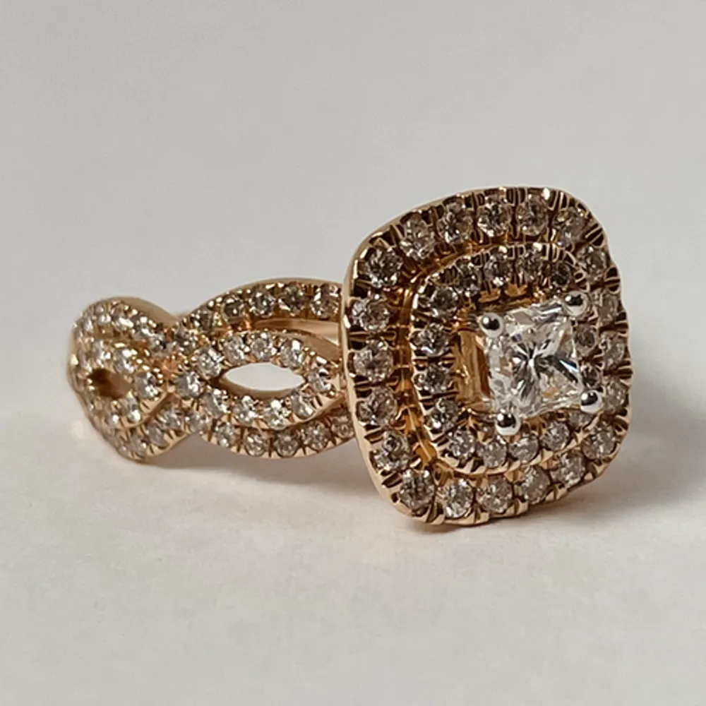 14kt Rose Gold Diamond 1.50ct Engagement Ring