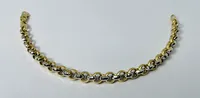 10kt Gold Two-Tone Diamond Cut Charm Bracelet