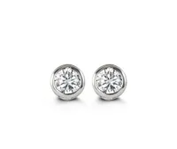 14kt Gold Baby Bella Bezel CZ Stud Earrings