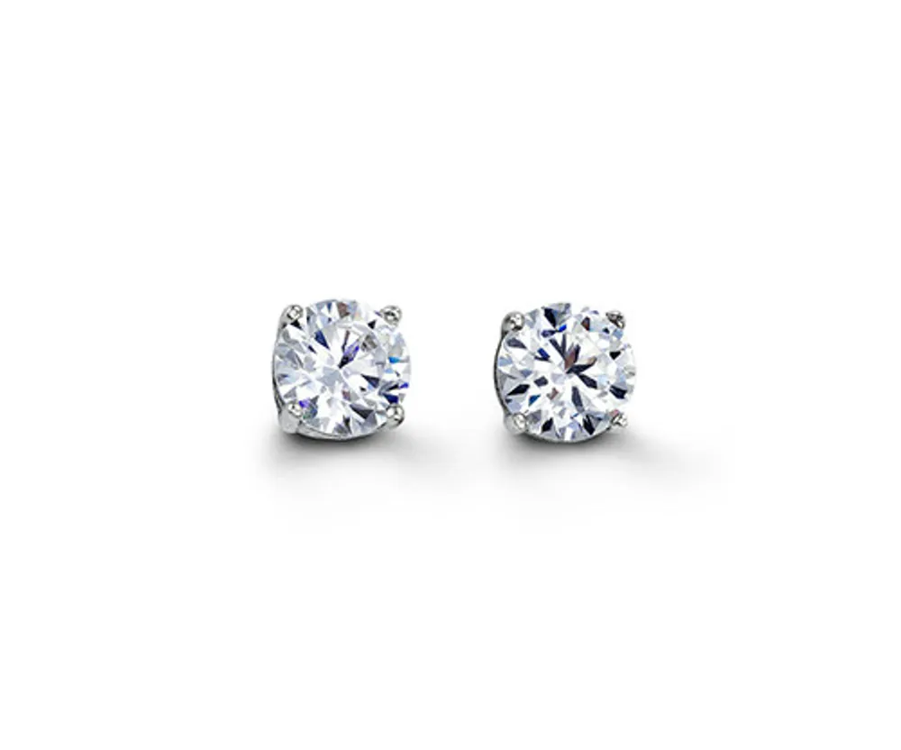 Sterling Silver CZ Studs 6mm