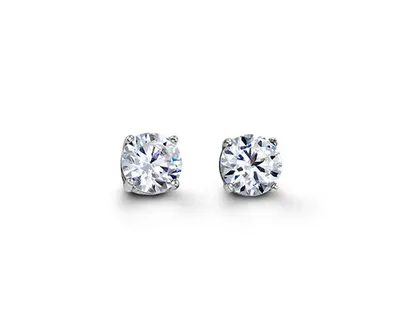 Sterling Silver CZ Studs 6mm