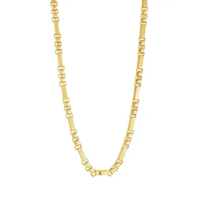 ITALGEM Gold Plated Stainless Steel 5MM Round & Rectangle Chain