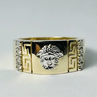 14kt Gold Diamond Medusa Ring