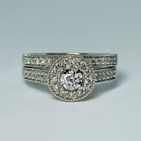 14kt White Gold 0.50ctw Diamond Engagement Ring Set